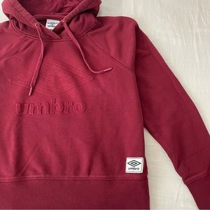 Umbro Cropped Burgundy Pullover Hoodie